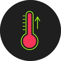 stijgende lijn temperatuur glyph cirkel icoon vector