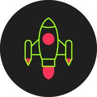 ruimte schip lancering glyph cirkel icoon vector