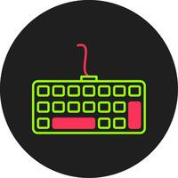 toetsenbord glyph cirkel icoon vector