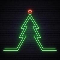 kerstboom neon teken. vector