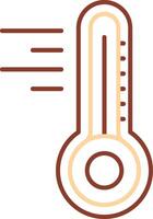 thermometer lijn twee kleuren icoon vector