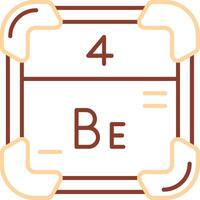 beryllium lijn twee kleur icoon vector