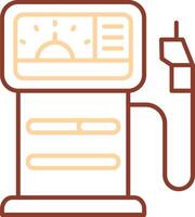 benzinestation lijn twee kleuren icoon vector