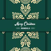 merry christmas mandala achtergrond met siergroeten en gelukkig nieuwjaar abstract ontwerp vector