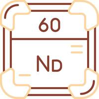 neodymium lijn twee kleur icoon vector