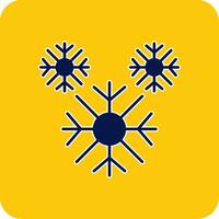 sneeuwvlok glyph plein twee kleur icoon vector