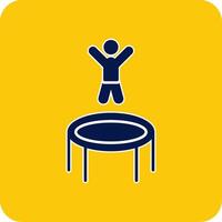 trampoline glyph plein twee kleur icoon vector