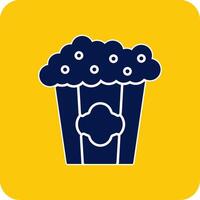 popcorn glyph plein twee kleur icoon vector