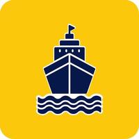 schip glyph plein twee kleur icoon vector