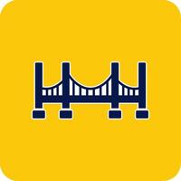 brug glyph plein twee kleur icoon vector