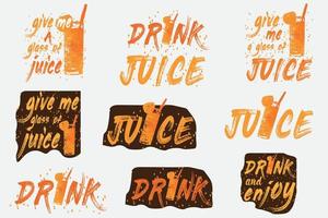 drink juice bundel grafisch t-shirtontwerp voor moderne druk, souvenirs en ander gebruik, vectorillustratie. vector