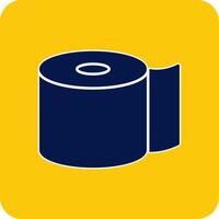 toilet papier glyph plein twee kleur icoon vector