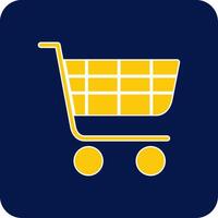 boodschappen doen mand glyph plein twee kleur icoon vector