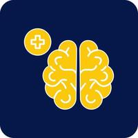 neurologie glyph plein twee kleur icoon vector