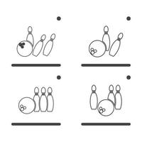 bowling pictogram grafisch ontwerp sjabloon illustratie vector