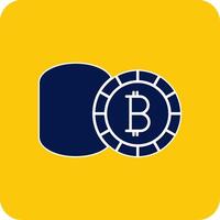 bitcoin glyph plein twee kleur icoon vector