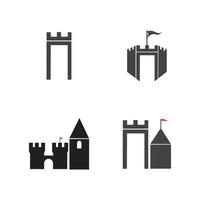 kasteel vector illustratie pictogram logo sjabloonontwerp