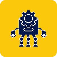 robot glyph plein twee kleur icoon vector