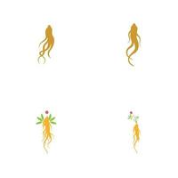 set van ginseng logo illustratie ontwerpsjabloon vector