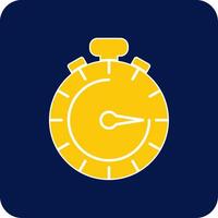 stopwatch glyph plein twee kleur icoon vector