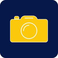 camera glyph plein twee kleur icoon vector