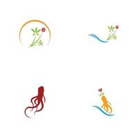 set van ginseng logo illustratie ontwerpsjabloon vector