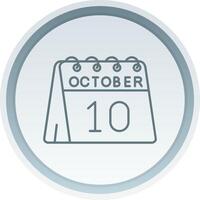 10e van oktober lineair knop icoon vector