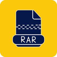 rar glyph plein twee kleur icoon vector