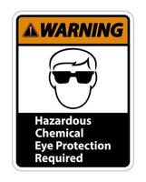 waarschuwing gevaarlijke chemische oogbescherming vereist symbool teken isoleren op transparante achtergrond, vectorillustratie vector