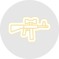 aanval geweer- lijn sticker veelkleurig icoon vector