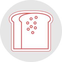 geroosterd brood lijn sticker veelkleurig icoon vector