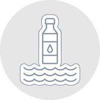 water lijn sticker veelkleurig icoon vector