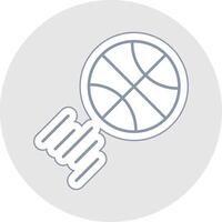 basketbal lijn sticker veelkleurig icoon vector