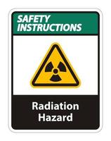 straling gevaarsymbool teken isoleren op witte achtergrond, vector illustratie