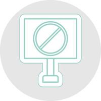 verboden teken lijn sticker veelkleurig icoon vector