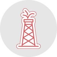 olie toren lijn sticker veelkleurig icoon vector