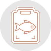 vis Koken lijn sticker veelkleurig icoon vector