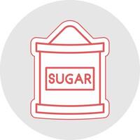 suiker zak lijn sticker veelkleurig icoon vector