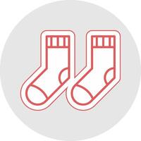 sokken lijn sticker veelkleurig icoon vector