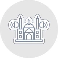 moskee spreker lijn sticker veelkleurig icoon vector