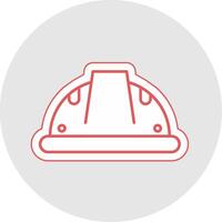 bouw helm lijn sticker veelkleurig icoon vector