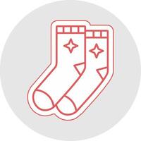 sokken lijn sticker veelkleurig icoon vector