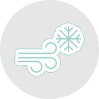 sneeuwstorm lijn sticker veelkleurig icoon vector