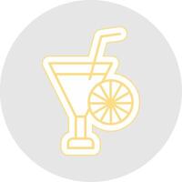 cocktail lijn sticker veelkleurig icoon vector