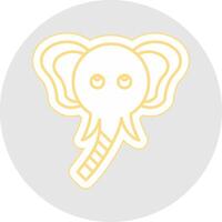 olifant lijn sticker veelkleurig icoon vector