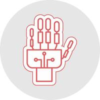 robotica hand- lijn sticker veelkleurig icoon vector