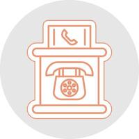 telefoon stand lijn sticker veelkleurig icoon vector