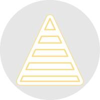 piramide tabel lijn sticker veelkleurig icoon vector