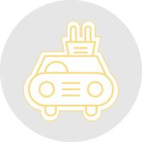 elektrisch auto lijn sticker veelkleurig icoon vector