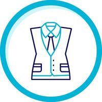 vest twee kleur blauw cirkel icoon vector